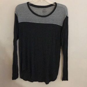 Gray long sleeve baseball tee